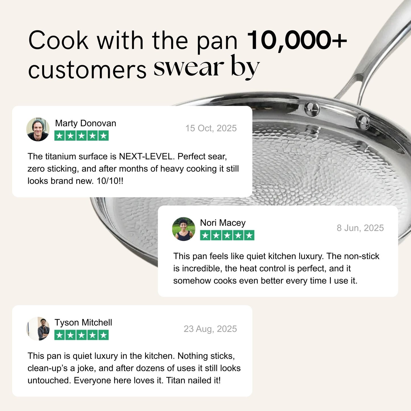 Titanium Hammered Deep Pan